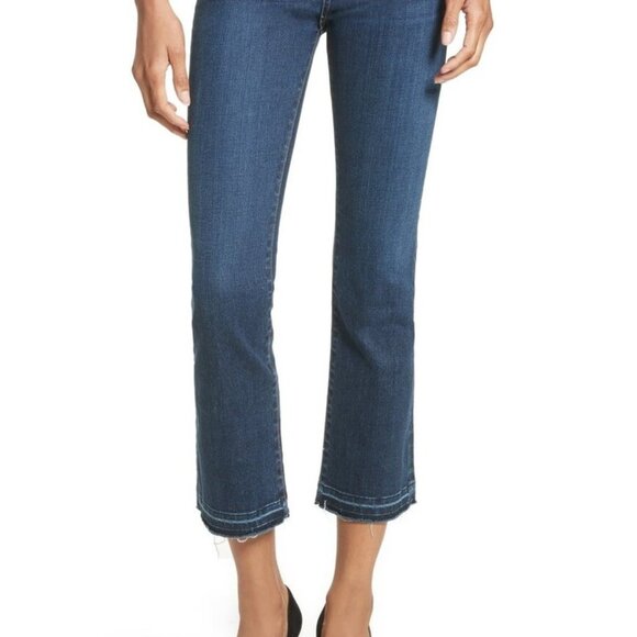 Veronica Beard Carolyn 10" Baby Boot Vintage Wash Fray Hem Cropped Jeans 29 - Picture 3 of 11